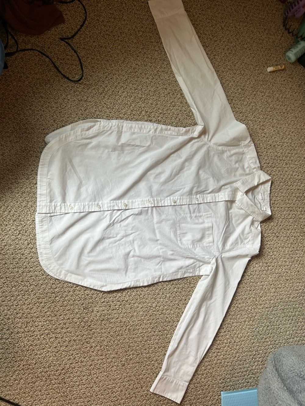 Athleta White Long Sleeve Button-Up Tunic Dress
